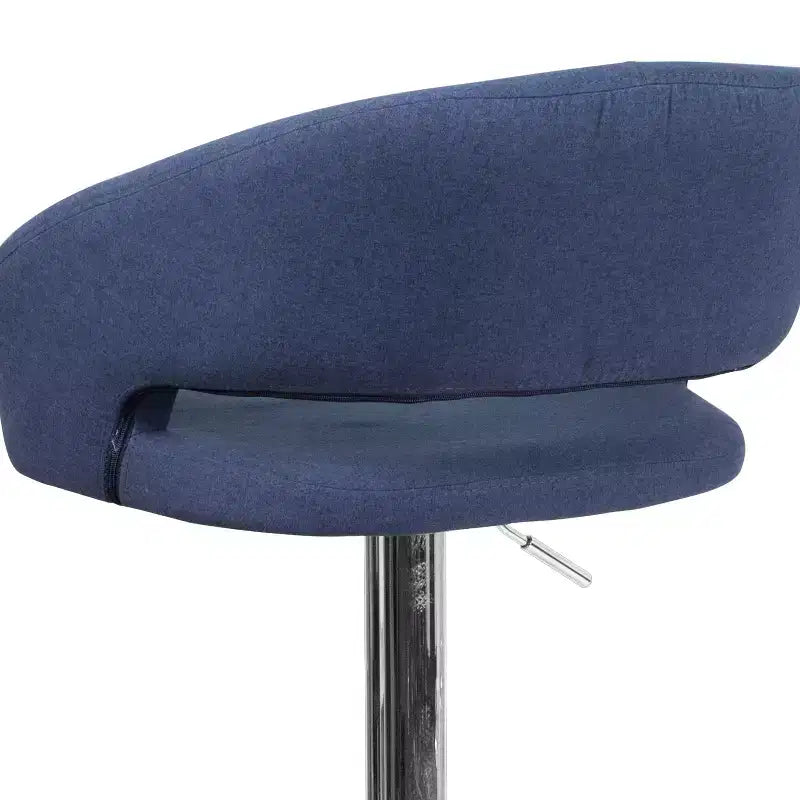 Merrick Lane Modern Bar Stool Rounded Mid-Back Stool With Height Adjustable Swivel Seat