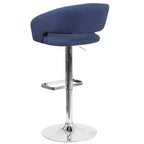 Merrick Lane Modern Bar Stool Rounded Mid-Back Stool With Height Adjustable Swivel Seat