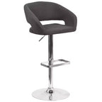 Merrick Lane Modern Bar Stool Rounded Mid-Back Stool With Height Adjustable Swivel Seat