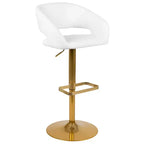 Merrick Lane Modern Bar Stool Rounded Mid-Back Stool With Height Adjustable Swivel Seat