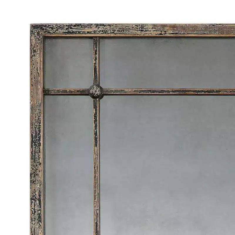 Uttermost Square Vanity Accent Wall Mirrors Set of 2 Rustic Distressed Slate Blue Aged Ivory Frame 19 Wide for Bathroom Bedroom