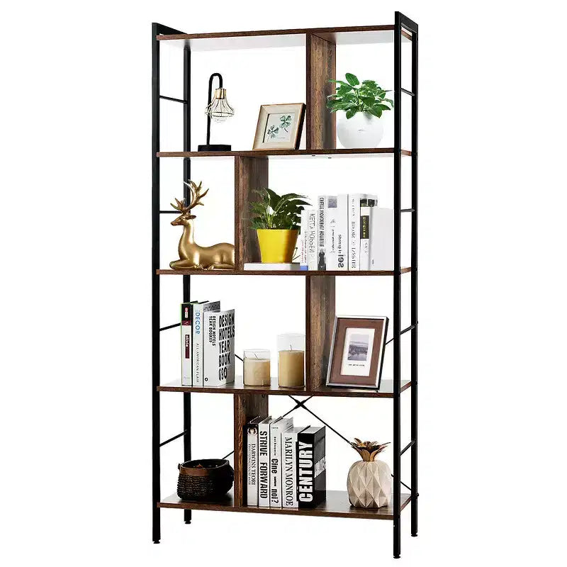 Costway 4-Tier Bookcase Industrial Bookshelf Floor Standing Storage Rack