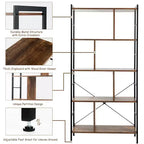 Costway 4-Tier Bookcase Industrial Bookshelf Floor Standing Storage Rack