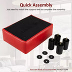 Costway PU Leather Ottoman Rectangular Footrest Small Stool w/ Padded Seat White/Black/Red