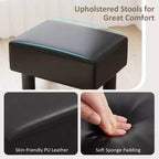Costway PU Leather Ottoman Rectangular Footrest Small Stool w/ Padded Seat White/Black/Red