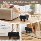 Costway PU Leather Ottoman Rectangular Footrest Small Stool w/ Padded Seat White/Black/Red