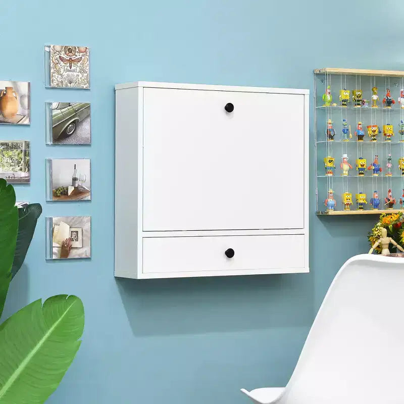 Costway Wall-Mount Floating Desk Foldable Space Saving Laptop Workstation