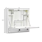 Costway Wall-Mount Floating Desk Foldable Space Saving Laptop Workstation