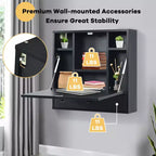 Costway Wall-Mount Floating Desk Foldable Space Saving Laptop Workstation