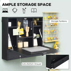 Costway Wall-Mount Floating Desk Foldable Space Saving Laptop Workstation