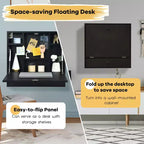 Costway Wall-Mount Floating Desk Foldable Space Saving Laptop Workstation