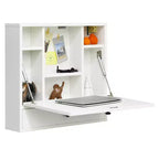 Costway Wall-Mount Floating Desk Foldable Space Saving Laptop Workstation