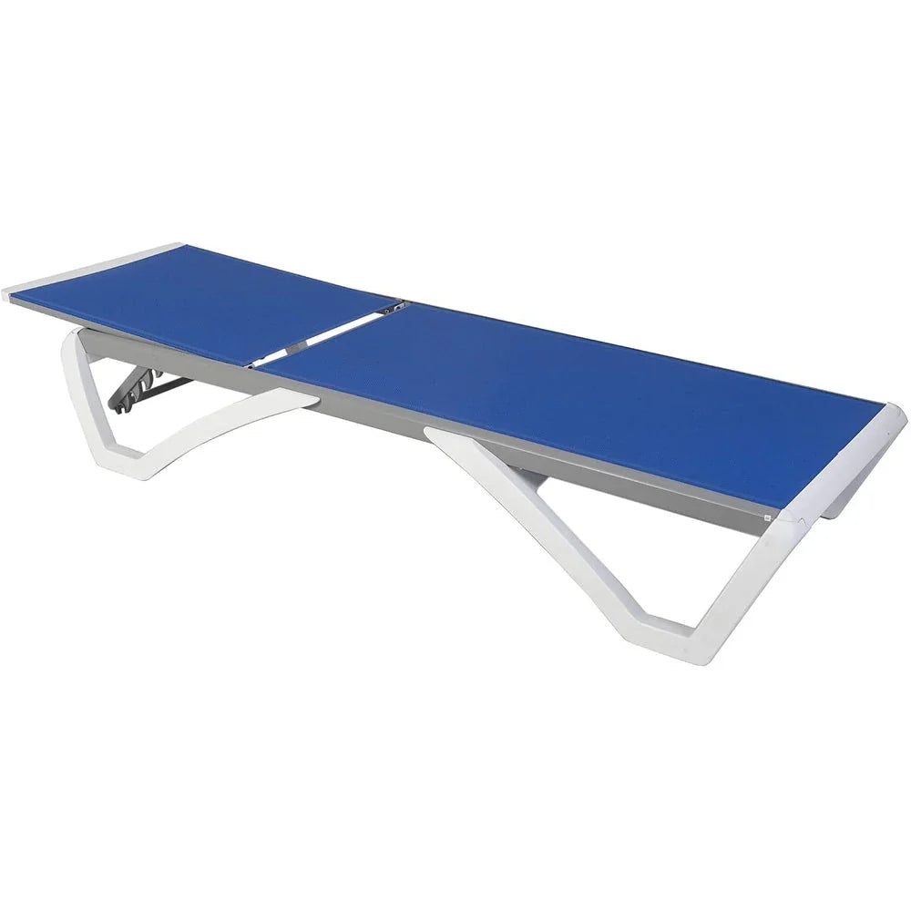 Kozyard Alan Full Flat Aluminum and Polypropylene Resin Legs Patio Reclining Adjustable Chaise Lounge