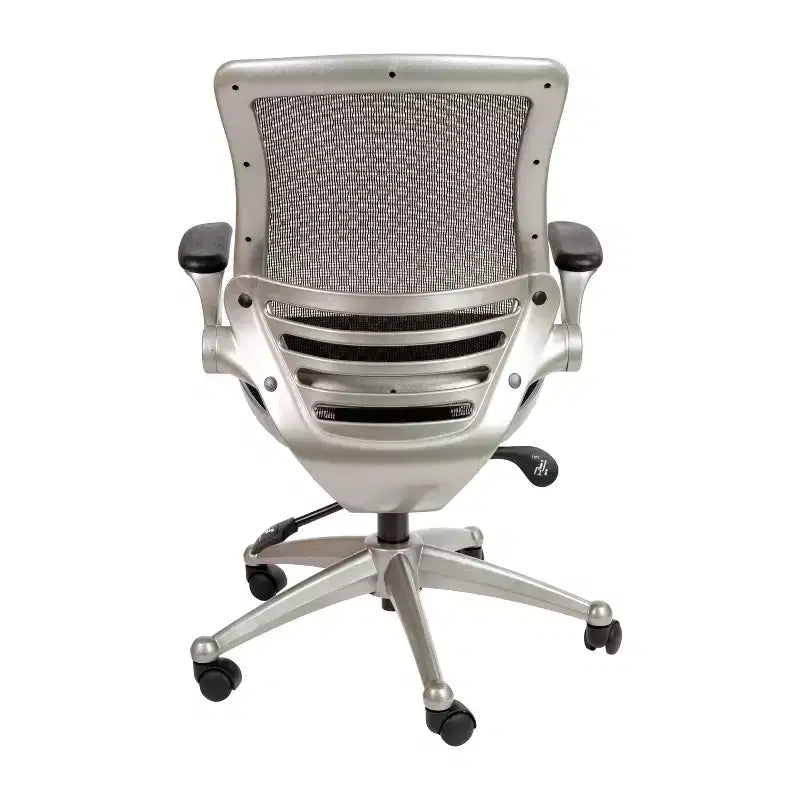 Flash Furniture Mid-Back Transparent Mesh Executive Swivel Office Chair with Flip-Up Arms