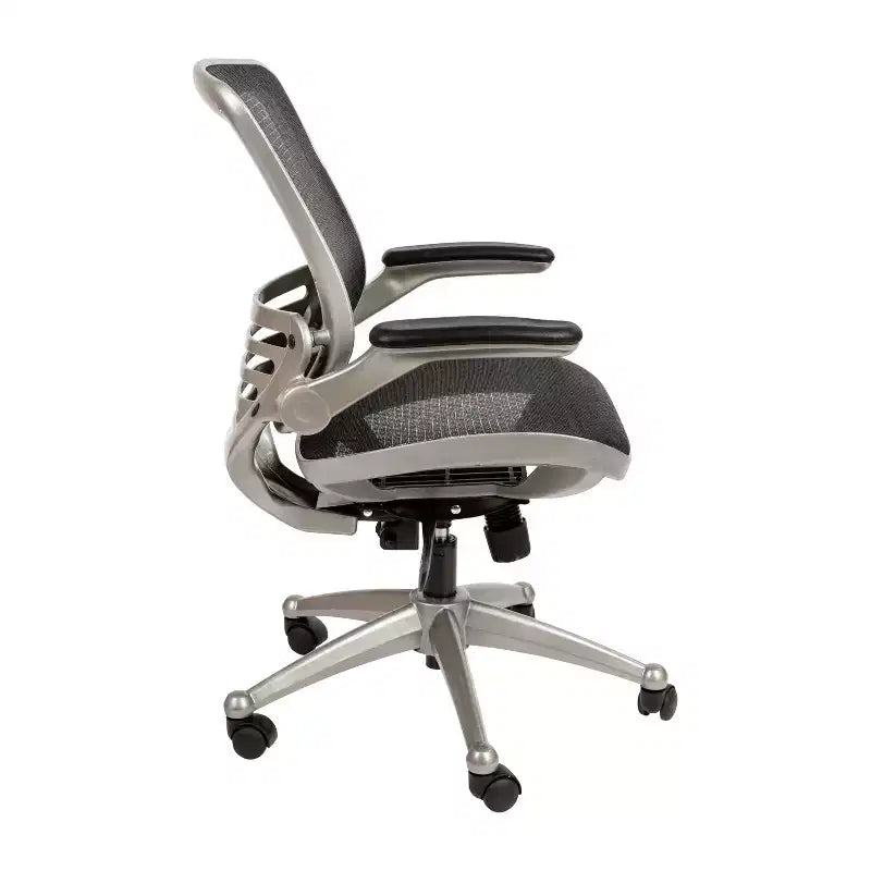 Flash Furniture Mid-Back Transparent Mesh Executive Swivel Office Chair with Flip-Up Arms
