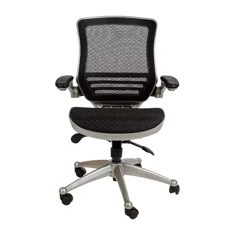 Flash Furniture Mid-Back Transparent Mesh Executive Swivel Office Chair with Flip-Up Arms