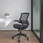 Flash Furniture Mid-Back Transparent Mesh Executive Swivel Office Chair with Flip-Up Arms