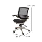 Flash Furniture Mid-Back Transparent Mesh Executive Swivel Office Chair with Flip-Up Arms