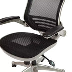 Flash Furniture Mid-Back Transparent Mesh Executive Swivel Office Chair with Flip-Up Arms