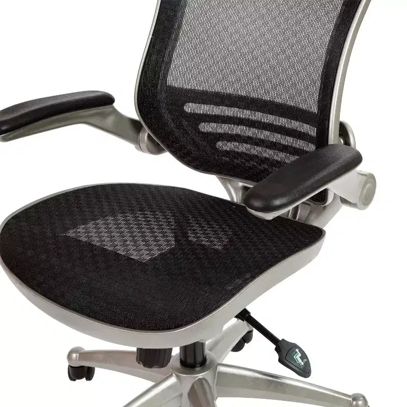 Flash Furniture Mid-Back Transparent Mesh Executive Swivel Office Chair with Flip-Up Arms