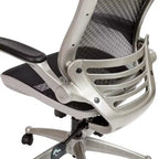 Flash Furniture Mid-Back Transparent Mesh Executive Swivel Office Chair with Flip-Up Arms