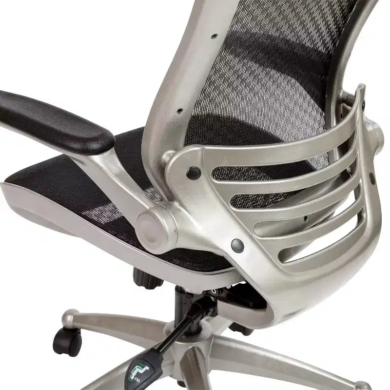 Flash Furniture Mid-Back Transparent Mesh Executive Swivel Office Chair with Flip-Up Arms