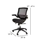 Flash Furniture Mid-Back Transparent Mesh Executive Swivel Office Chair with Flip-Up Arms