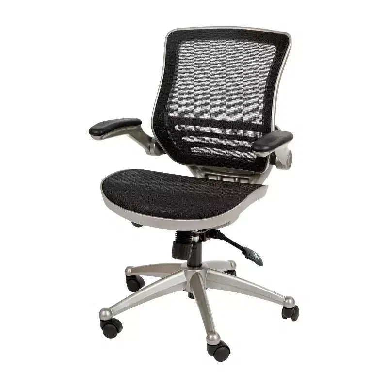 Flash Furniture Mid-Back Transparent Mesh Executive Swivel Office Chair with Flip-Up Arms