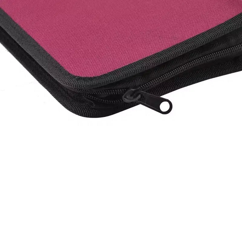 PiccoCasa Zipper Closure Double Sided CD DVD Storage Media Storage Racks 11.5x6x1.8 Black Red 1 Pc