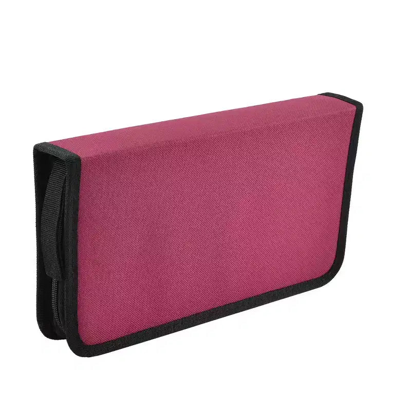 PiccoCasa Zipper Closure Double Sided CD DVD Storage Media Storage Racks 11.5x6x1.8 Black Red 1 Pc