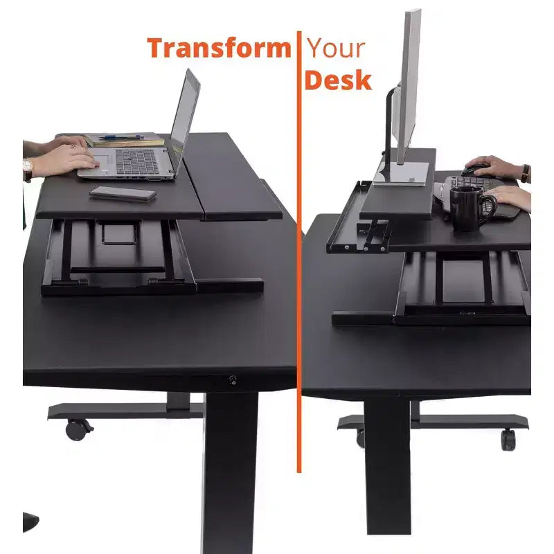 Stand Up Desk Store AirRise Adjustable Height Standing Desk Converter Monitor Stand
