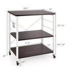 Costway 3-Tier Kitchen Baker's Rack Microwave Oven Storage Cart w/ Hook