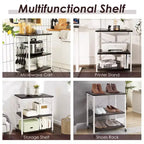 Costway 3-Tier Kitchen Baker's Rack Microwave Oven Storage Cart w/ Hook