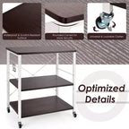Costway 3-Tier Kitchen Baker's Rack Microwave Oven Storage Cart w/ Hook