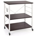 Costway 3-Tier Kitchen Baker's Rack Microwave Oven Storage Cart w/ Hook