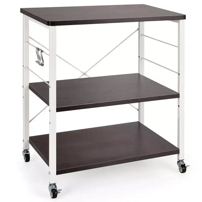 Costway 3-Tier Kitchen Baker's Rack Microwave Oven Storage Cart w/ Hook