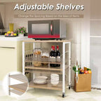Costway 3-Tier Kitchen Baker's Rack Microwave Oven Storage Cart w/ Hook
