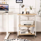 Costway 3-Tier Kitchen Baker's Rack Microwave Oven Storage Cart w/ Hook