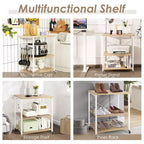 Costway 3-Tier Kitchen Baker's Rack Microwave Oven Storage Cart w/ Hook