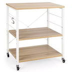 Costway 3-Tier Kitchen Baker's Rack Microwave Oven Storage Cart w/ Hook