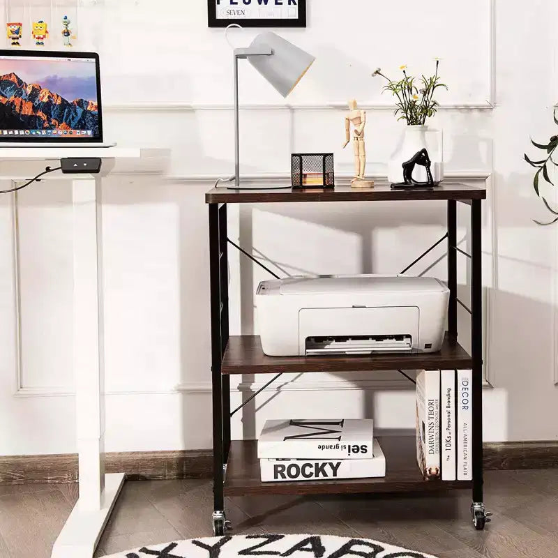 Costway 3-Tier Kitchen Baker's Rack Microwave Oven Storage Cart w/ Hook