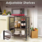 Costway 3-Tier Kitchen Baker's Rack Microwave Oven Storage Cart w/ Hook