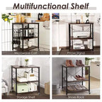 Costway 3-Tier Kitchen Baker's Rack Microwave Oven Storage Cart w/ Hook