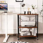 Costway 3-Tier Kitchen Baker's Rack Microwave Oven Storage Cart w/ Hook