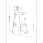 Set of 4 Josephine Metal Counter Height Barstools - WyndenHall