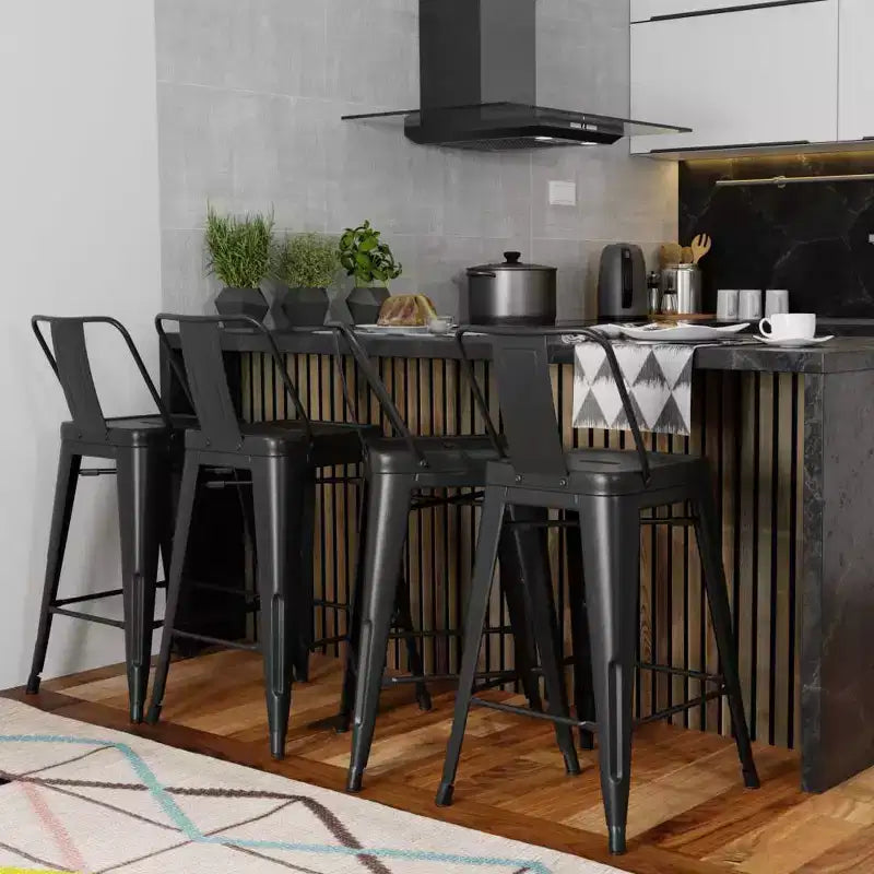 Set of 4 Josephine Metal Counter Height Barstools - WyndenHall