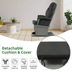 Costway Wood Glider & Ottoman Cushion Set Baby Nursery Rocking Chair
