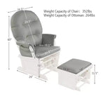 Costway Wood Glider & Ottoman Cushion Set Baby Nursery Rocking Chair