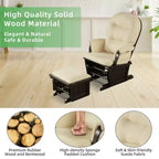 Costway Wood Glider & Ottoman Cushion Set Baby Nursery Rocking Chair