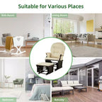 Costway Wood Glider & Ottoman Cushion Set Baby Nursery Rocking Chair